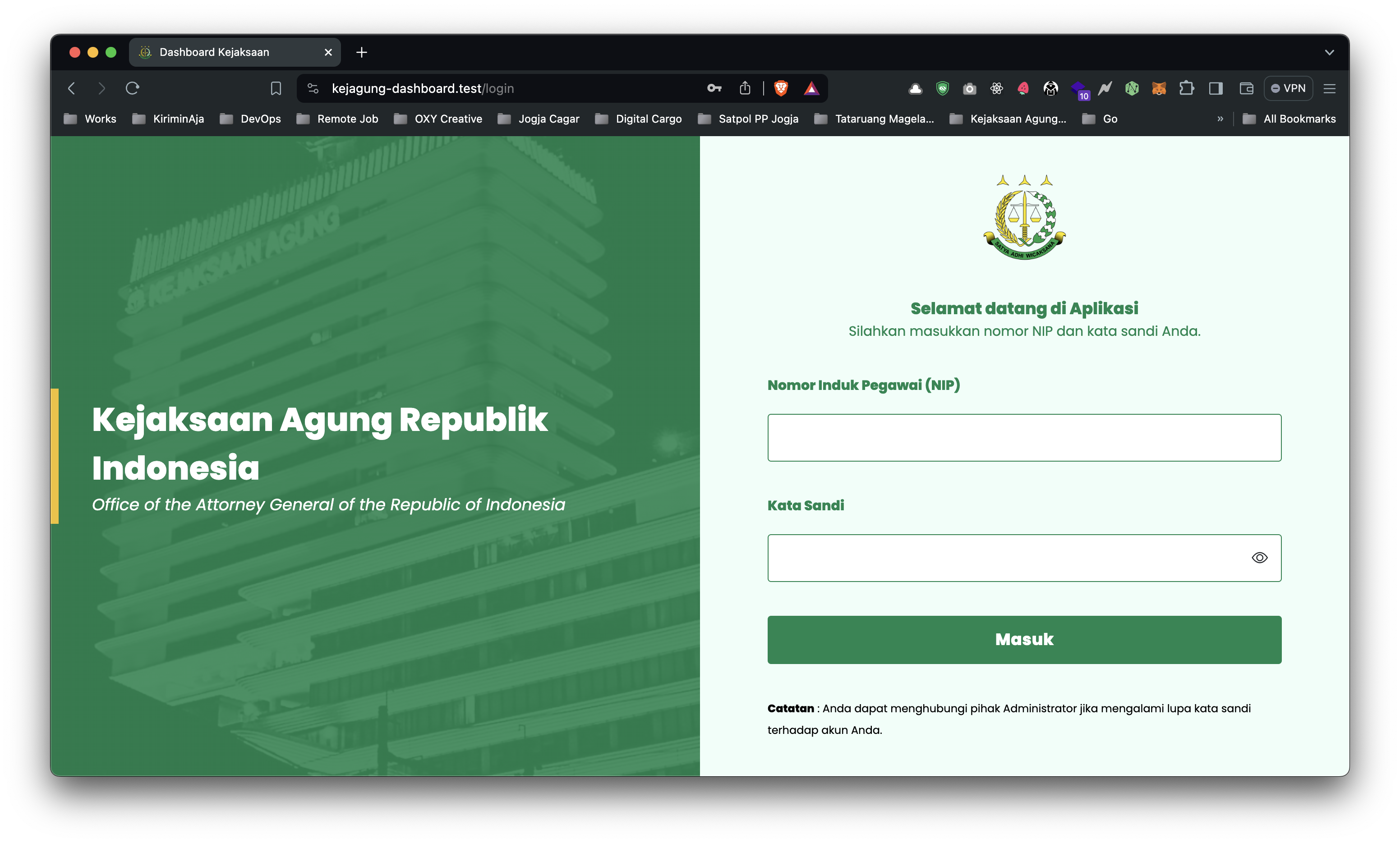 Kejaksaan Agung Biometrik Dashboard preview